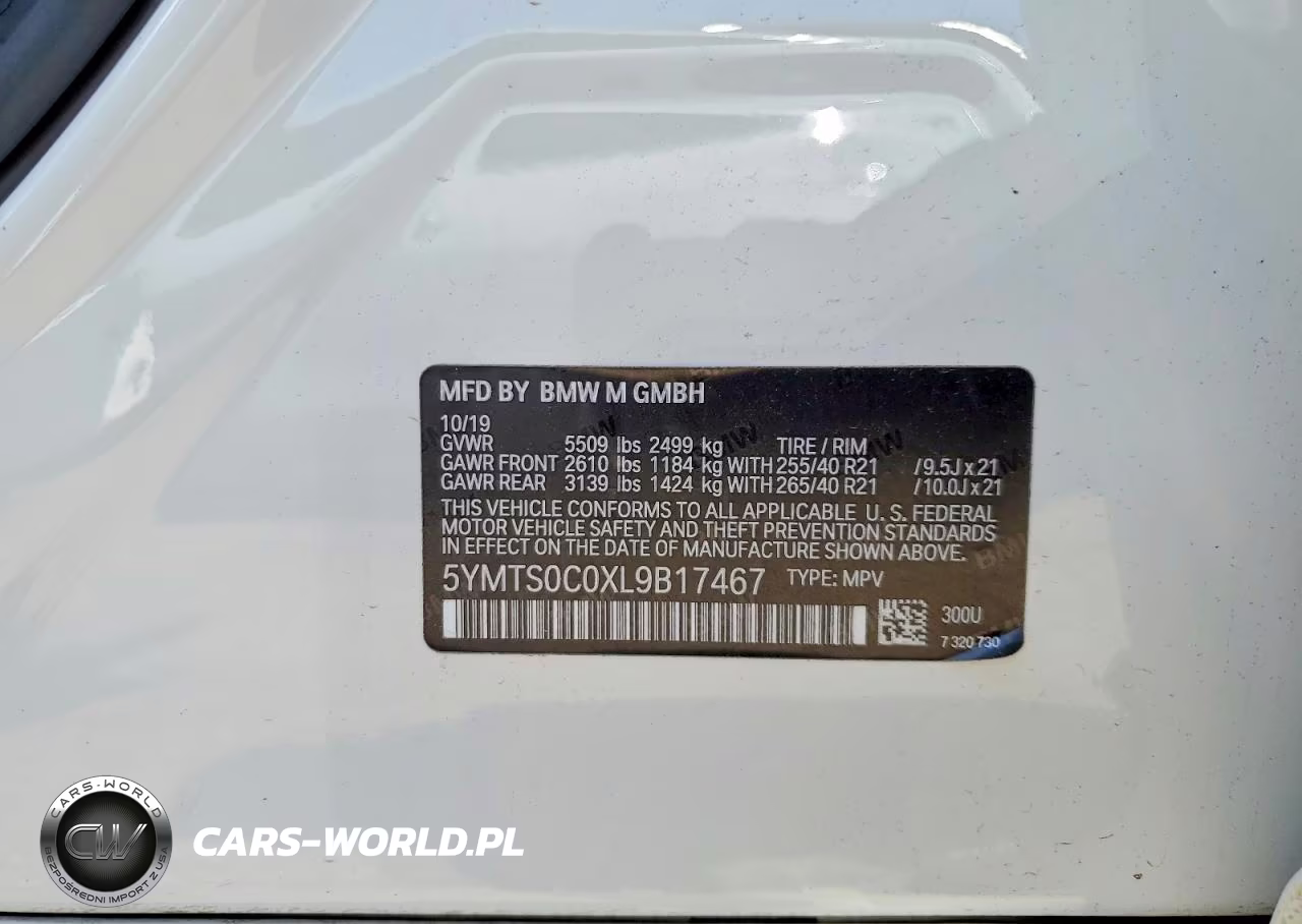 2020 BMW X3 M Competition VIN:5YMTS0C0XL9B17467 - 12