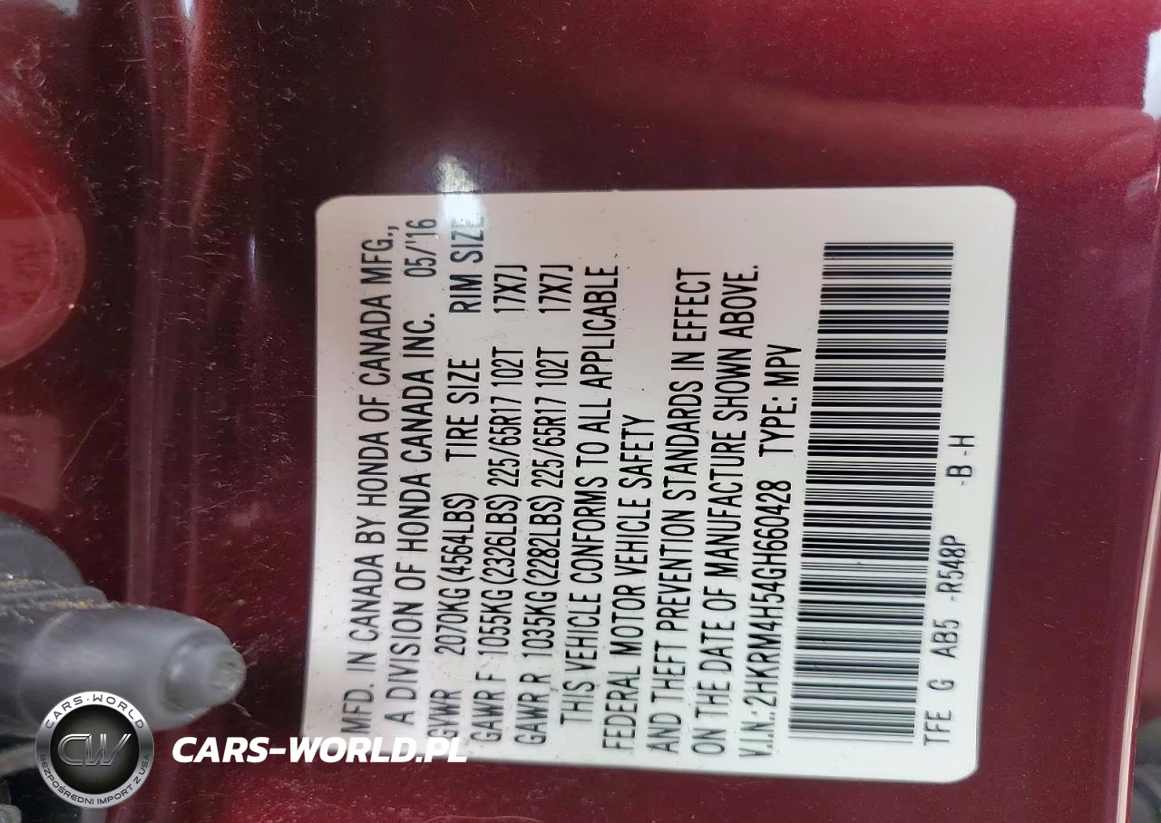 2016 Honda Cr-V Ex VIN:2HKRM4H54GH660428 - 13