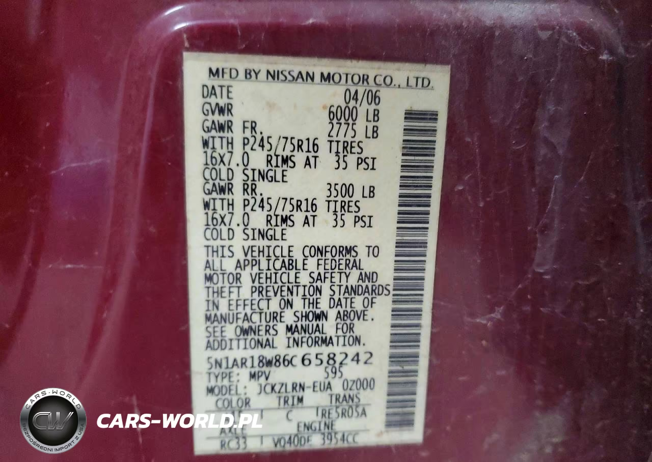 2006 Nissan Pathfinder S VIN:5N1AR18W86C658242 - 13