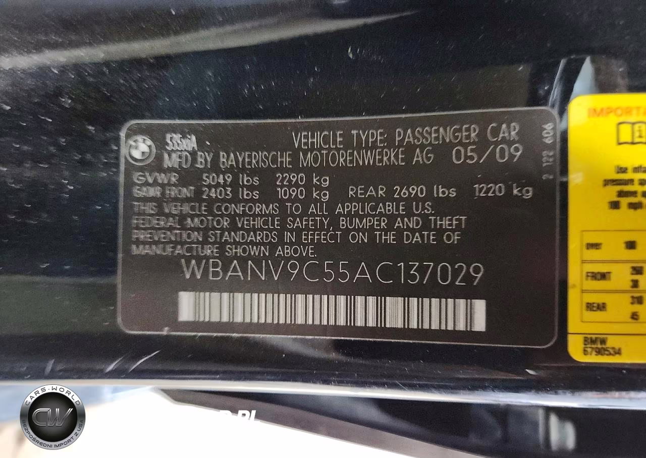 2010 BMW 535 Xi VIN:WBANV9C55AC137029 - 12
