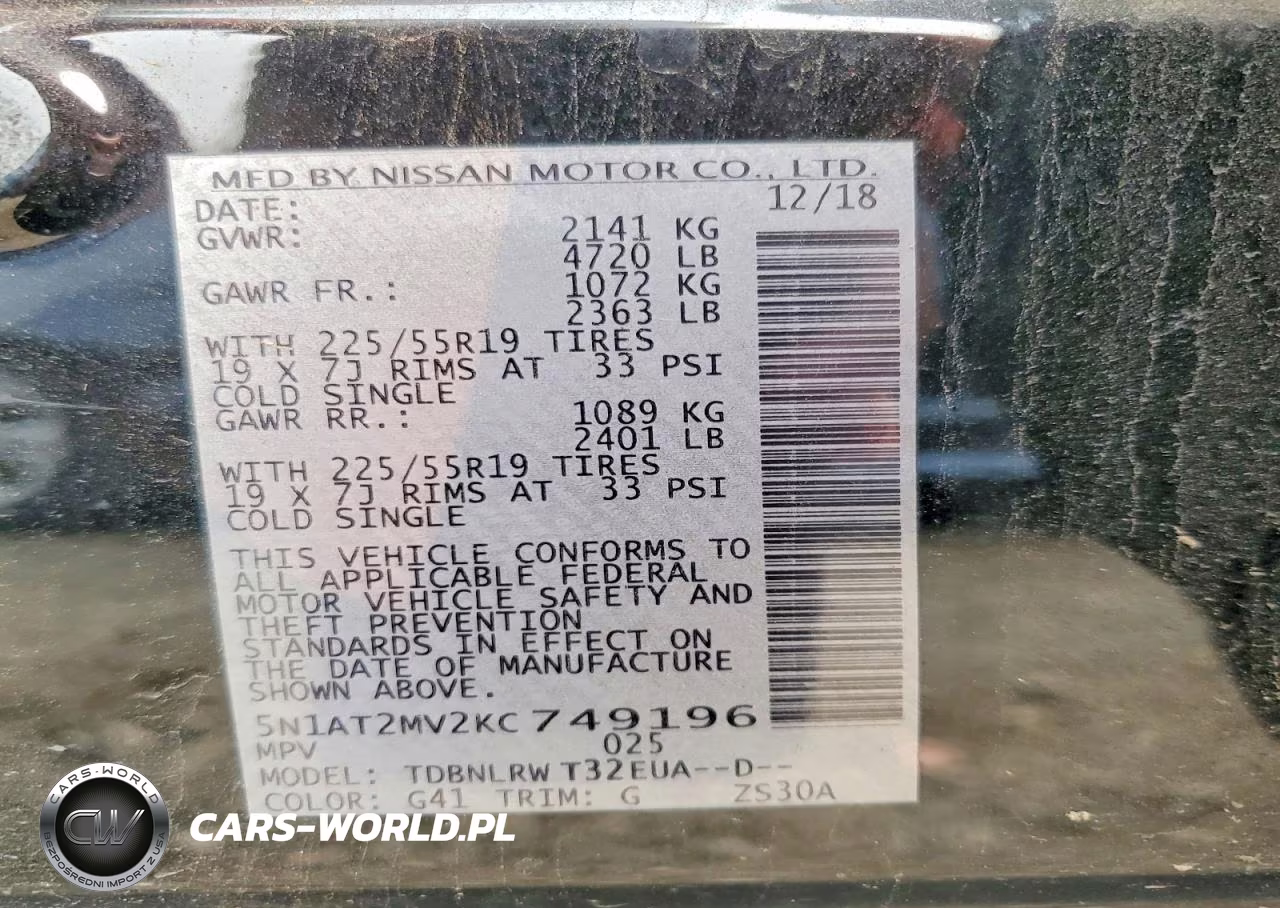 2019 Nissan Rogue Sl VIN:5N1AT2MV2KC749196 - 13