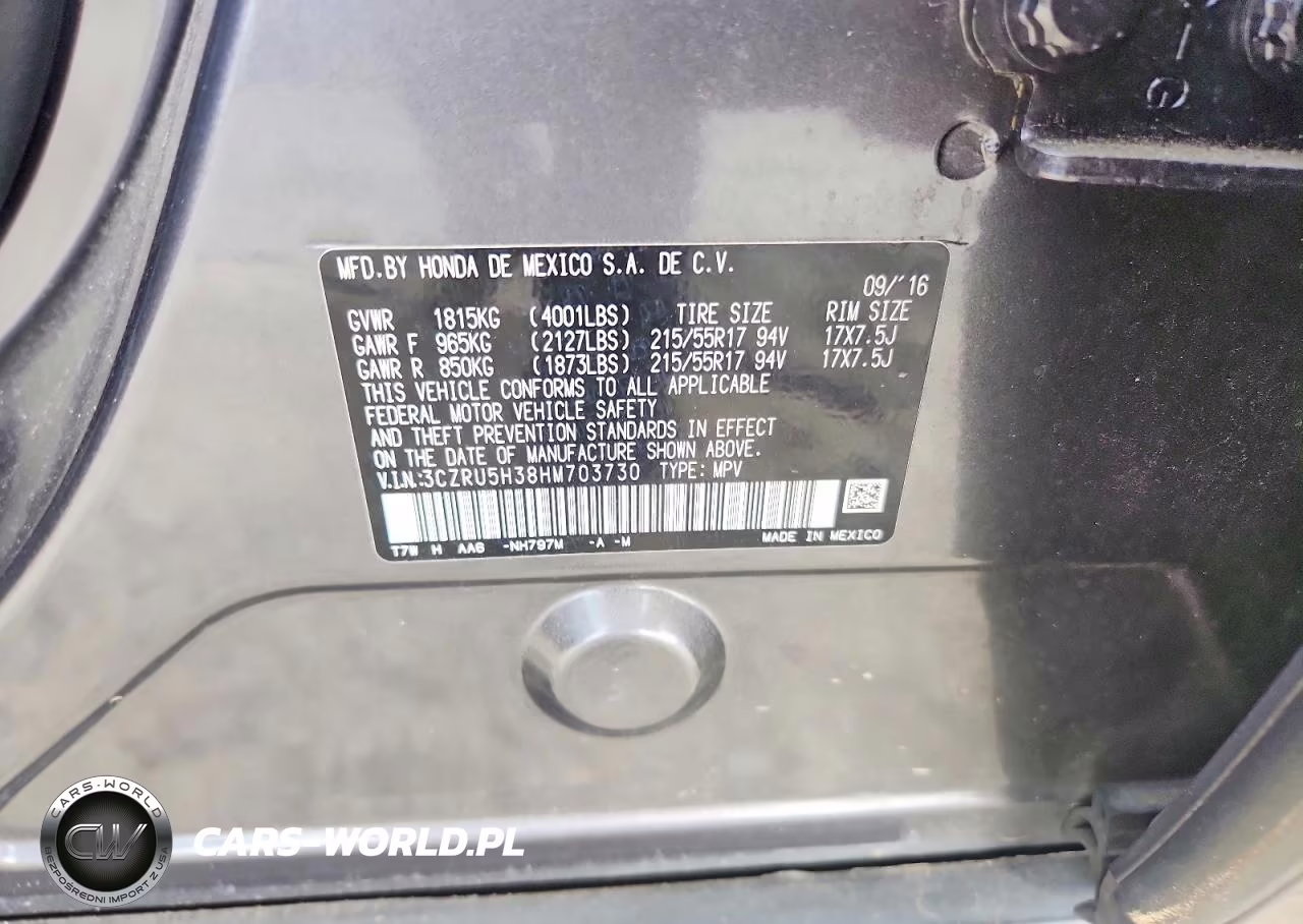 2017 Honda Hr-V Lx VIN:3CZRU5H38HM703730 - 13