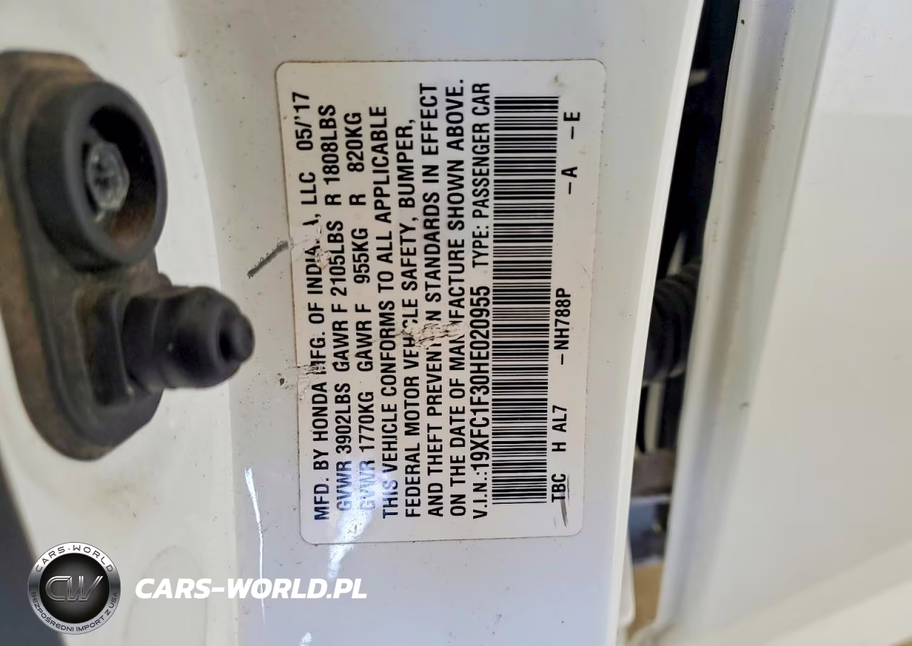 2017 Honda Civic Ex VIN:19XFC1F30HE020955 - 12