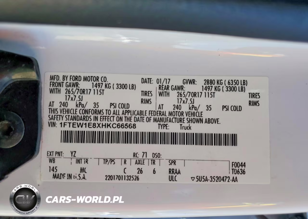 2017 Ford F150 Supercrew VIN:1FTEW1E8XHKC66568 - 12