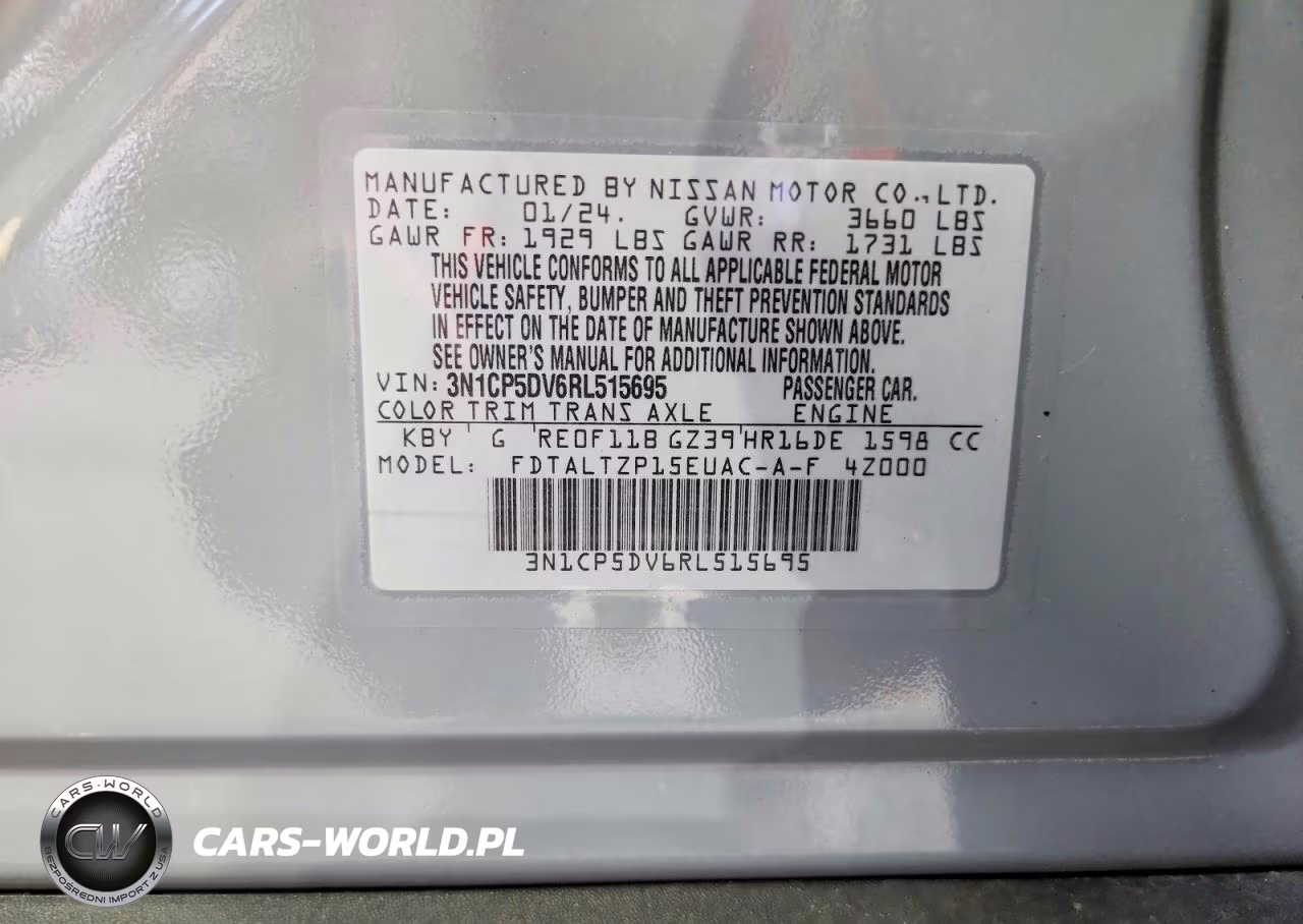 2024 Nissan Kicks Sr VIN:3N1CP5DV6RL515695 - 12