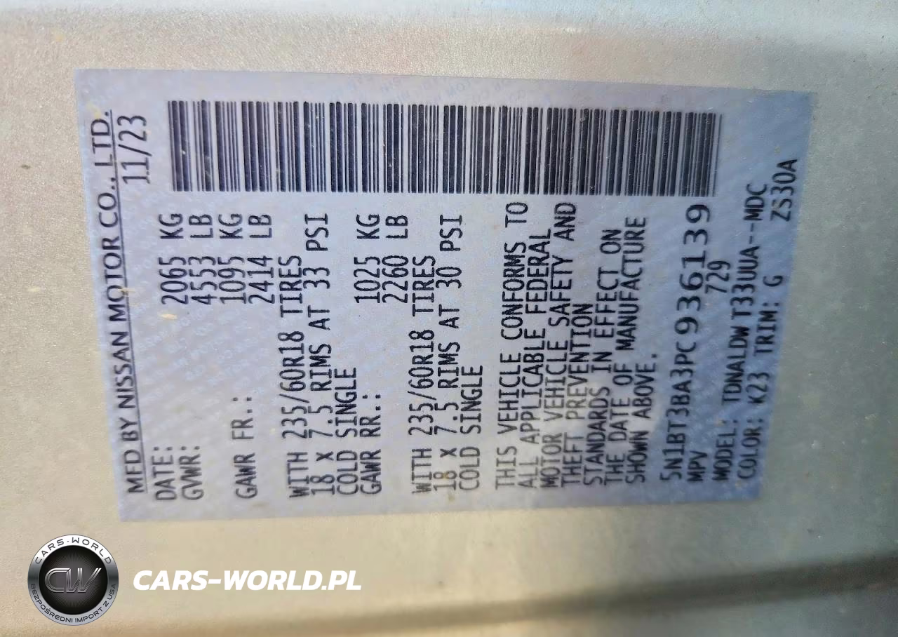 2023 Nissan Rogue Sv VIN:5N1BT3BA3PC936139 - 13