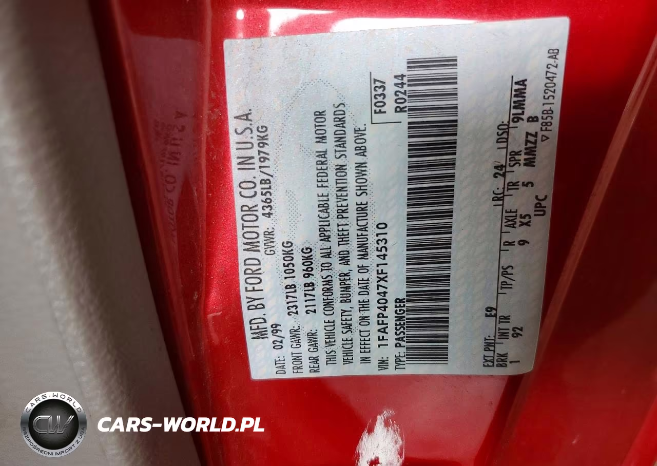 1999 Ford Mustang VIN:1FAFP4047XF145310 - 13