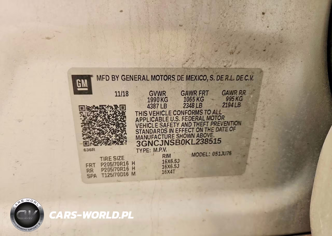 2019 Chevrolet Trax Ls VIN:3GNCJNSBOKL238515 - 13