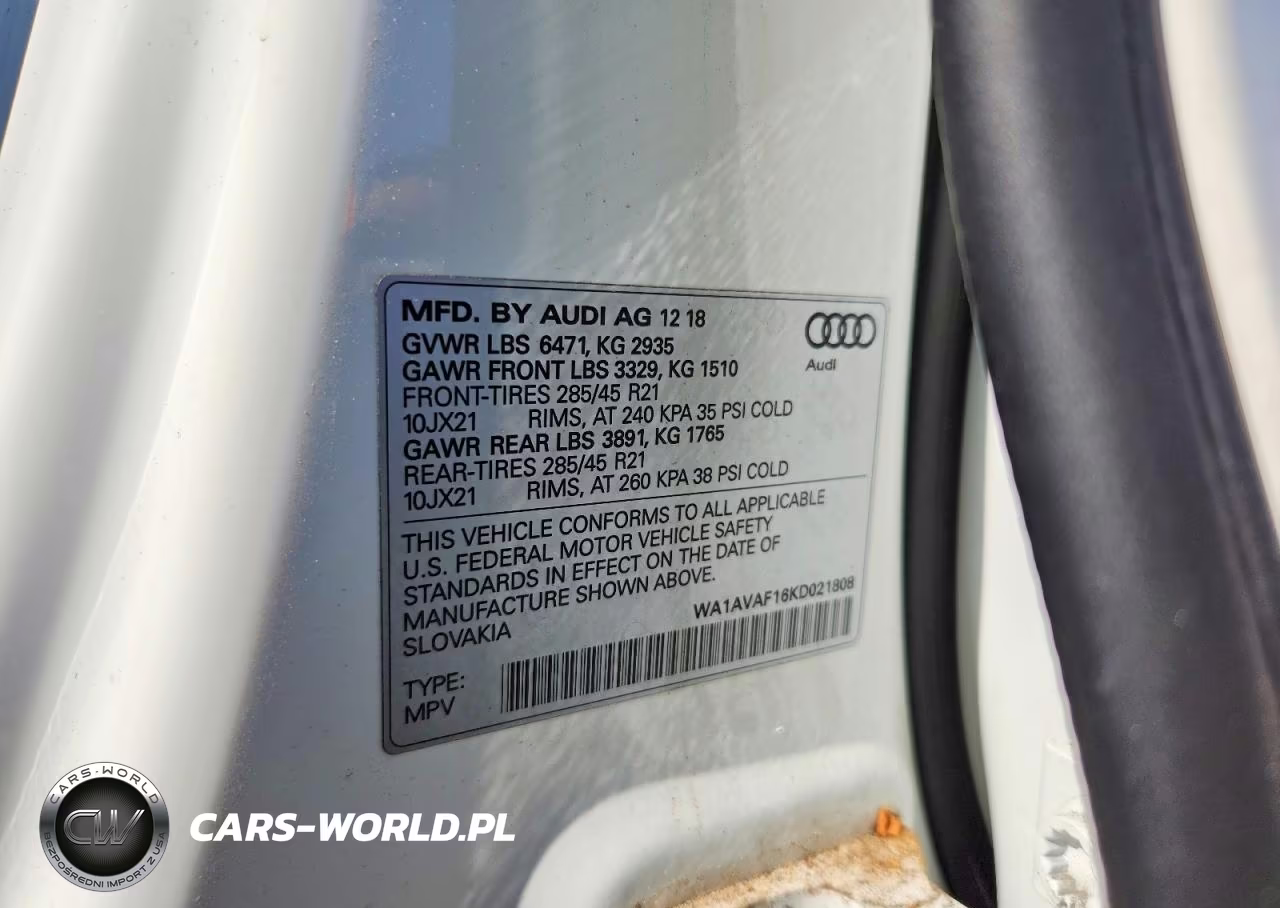 2019 Audi Q8 Premium VIN:WA1AVAF16KD021808 - 13