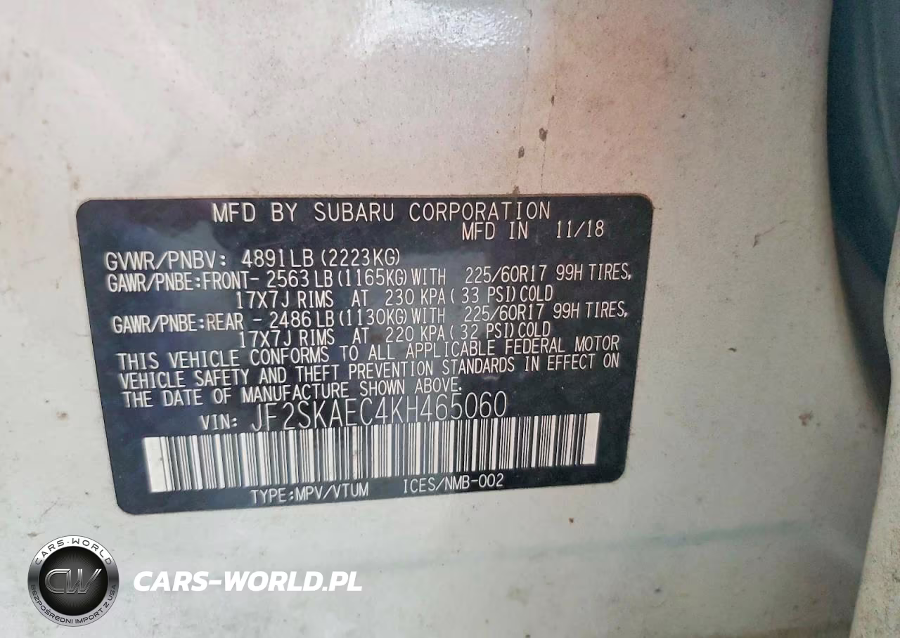 2019 Subaru Forester Premium VIN:JF2SKAEC4KH465060 - 12