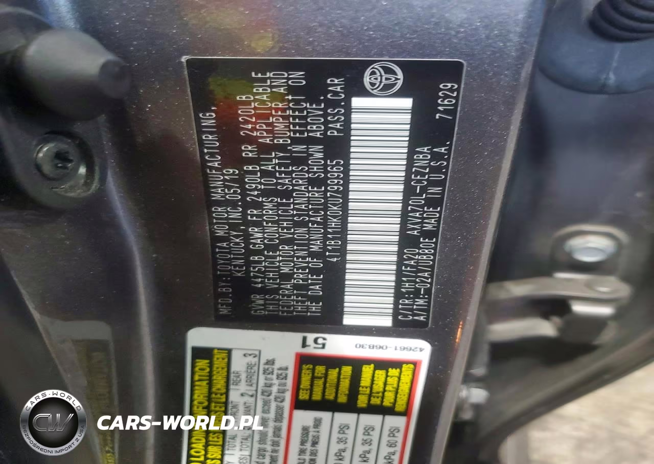 2019 Toyota Camry Le VIN:4T1B11HK0KU799965 - 13
