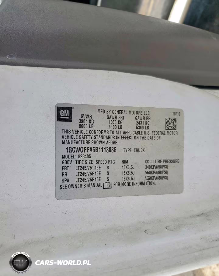 2011 Chevrolet Express 2500 Delivery Van VIN:1GCWGFFA6B1113036 - 13
