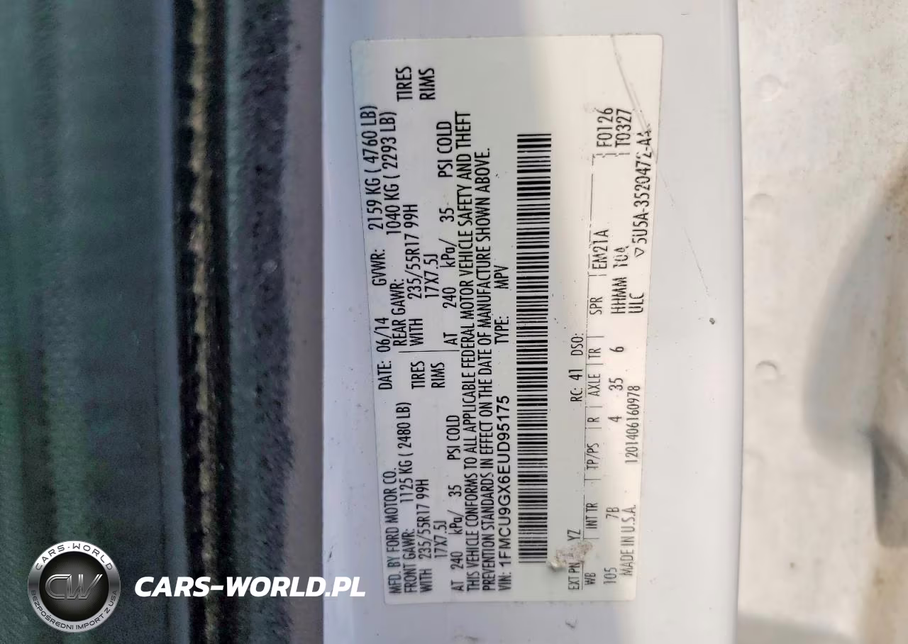 2014 Ford Escape Se VIN:1FMCU9GX6EUD95175 - 12