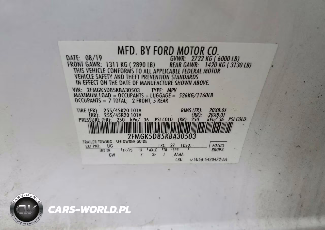 2019 Ford Flex Limited VIN:2FMGK5D85KBA30503 - 13