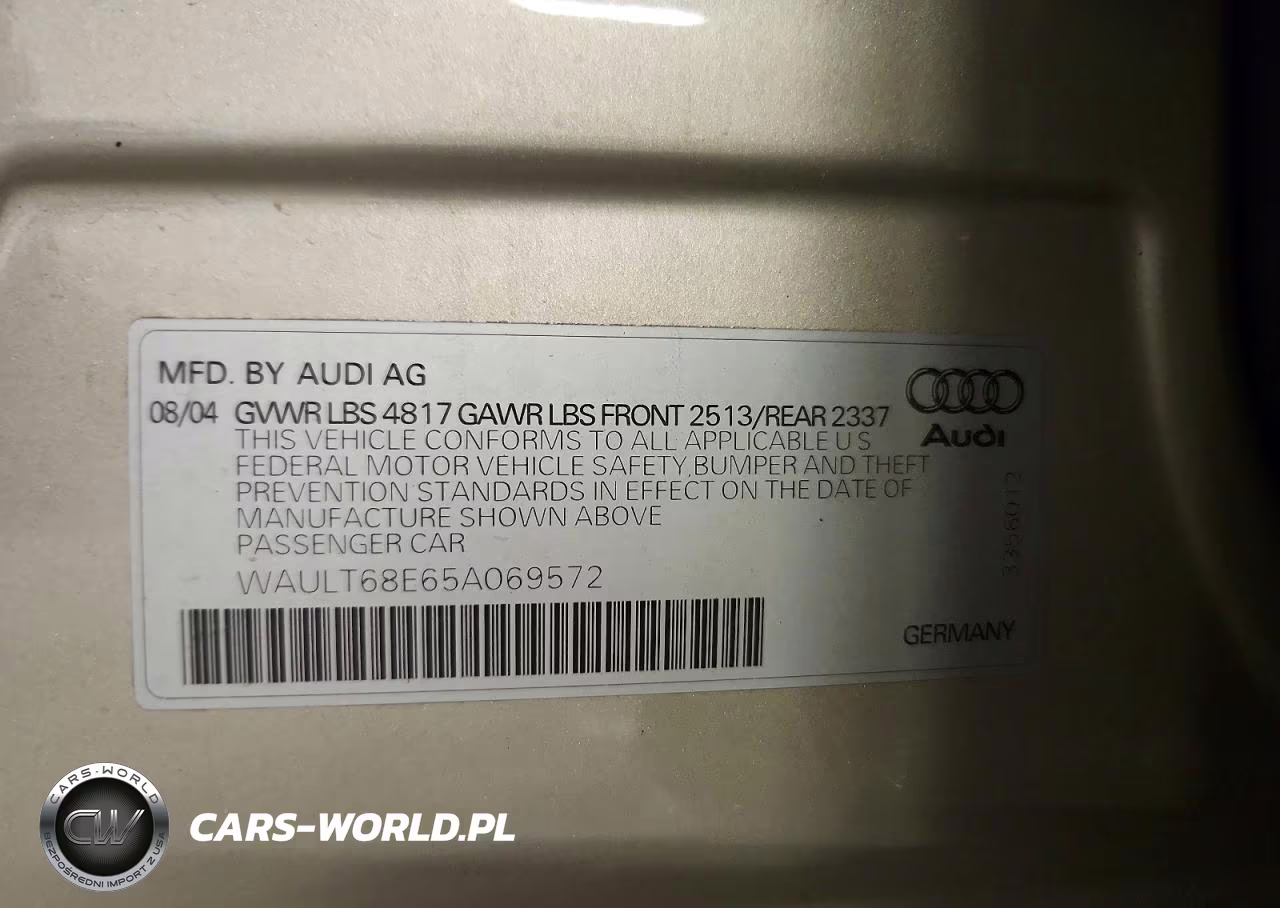 2005 Audi A4 3.0 Quattro VIN:WAULT68E65A069572 - 12