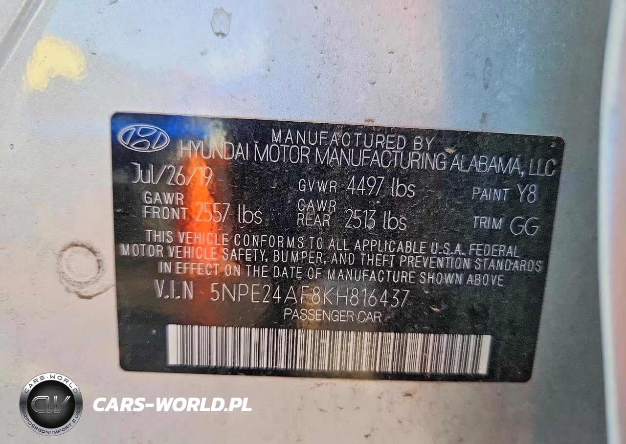 2019 Hyundai Sonata Se VIN:5NPE24AF8KH816437 - 12