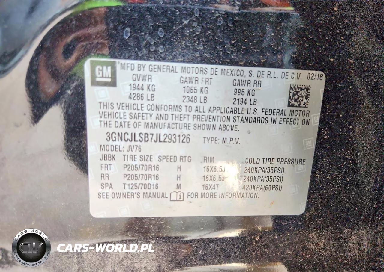 2018 Chevrolet Trax 1Lt VIN:3GNCJLSB7JL293126 - 13