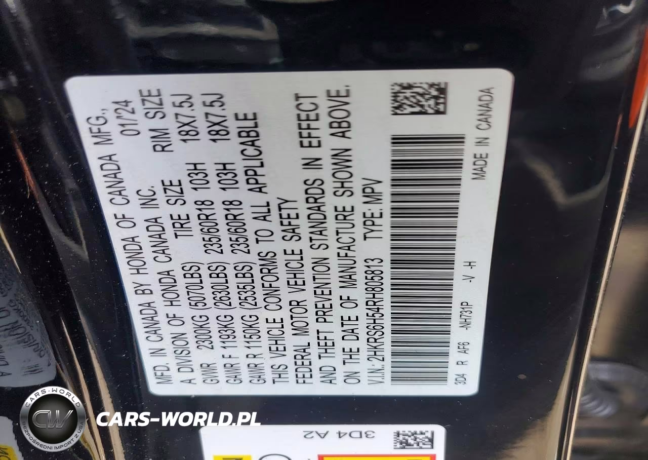 2024 Honda Cr-V Sport VIN:2HKRS6H54RH805813 - 12