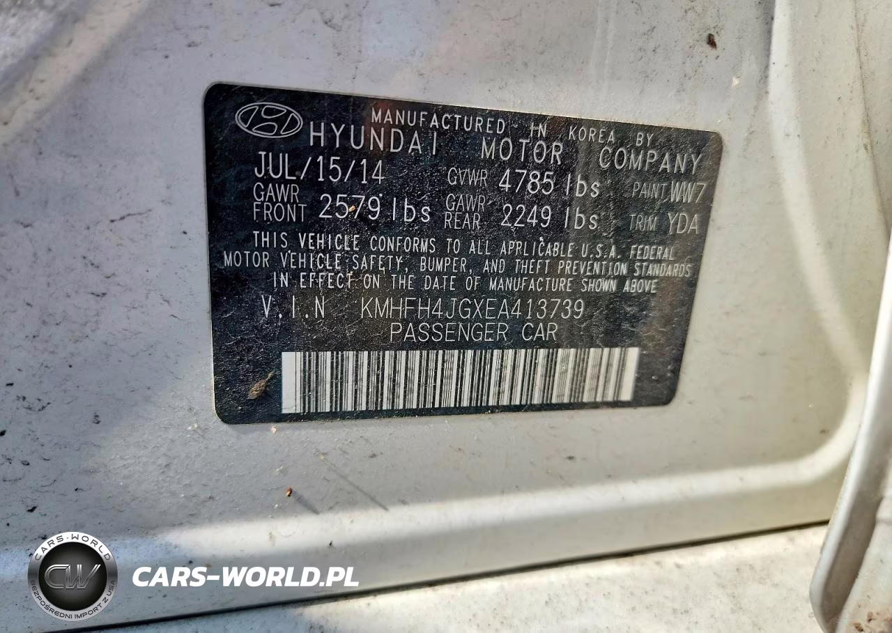 2014 Hyundai Azera Limited VIN:KMHFH4JGXEA413739 - 12