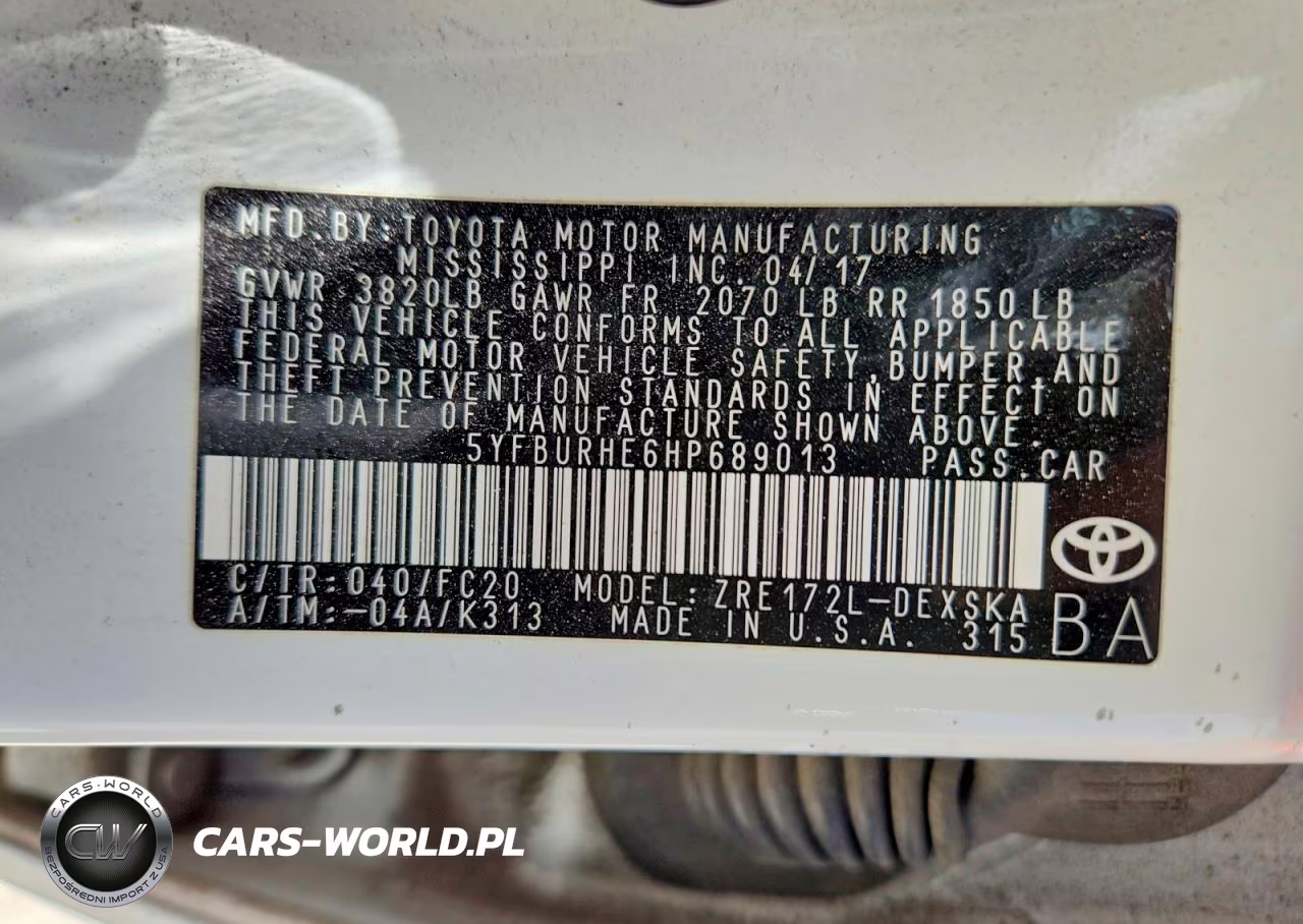 2017 Toyota Corolla Se VIN:5YFBURHE6HP689013 - 13