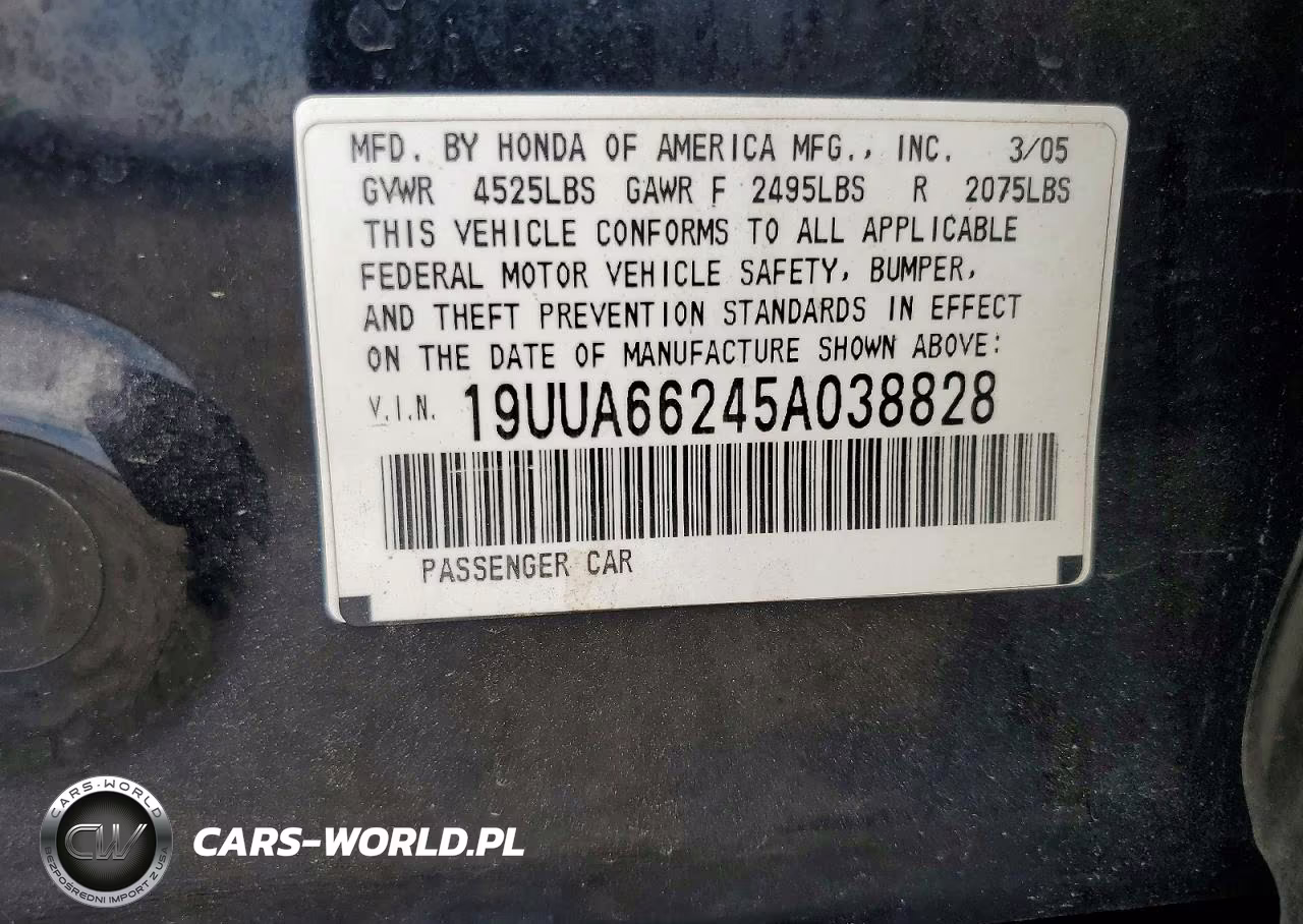 2005 Acura Tl VIN:19UUA66245A038828 - 12