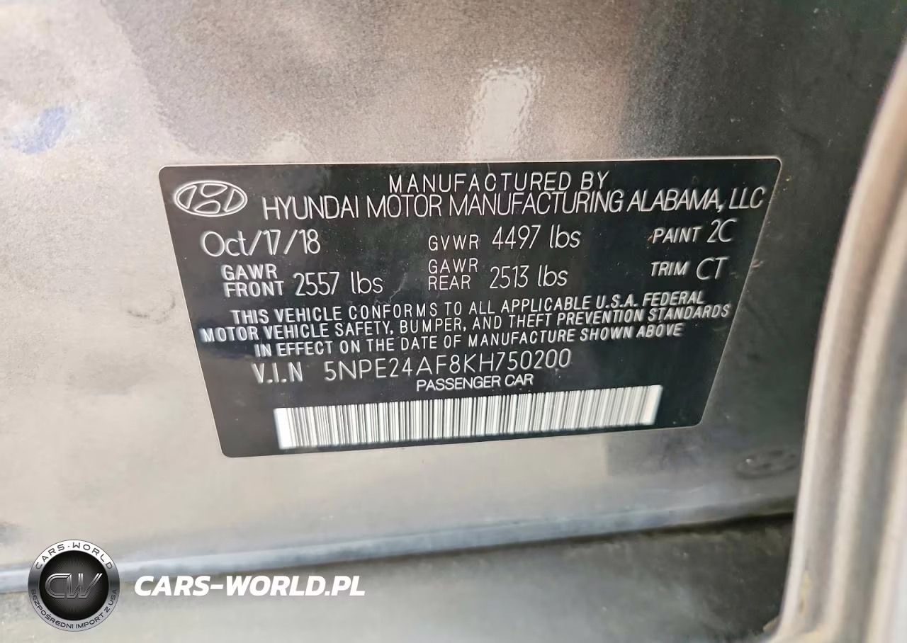 2019 Hyundai Sonata Se VIN:5NPE24AF8KH750200 - 12