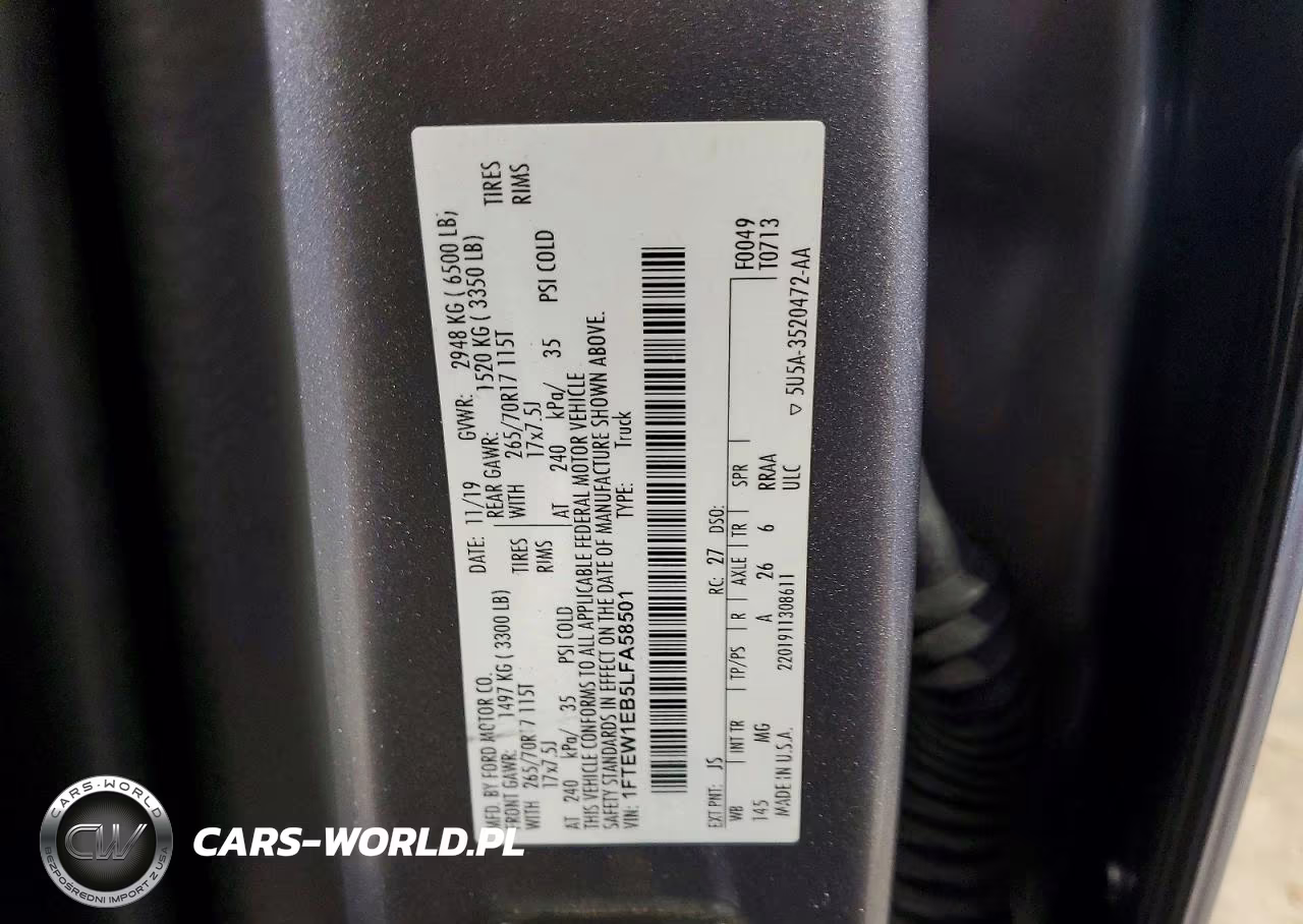 2020 Ford F150 Supercrew VIN:1FTEW1EB5LFA58501 - 12