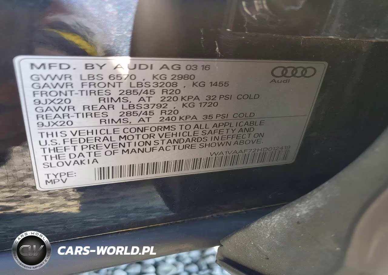 2017 Audi Q7 Prestige VIN:WA1VAAF72HD012419 - 13