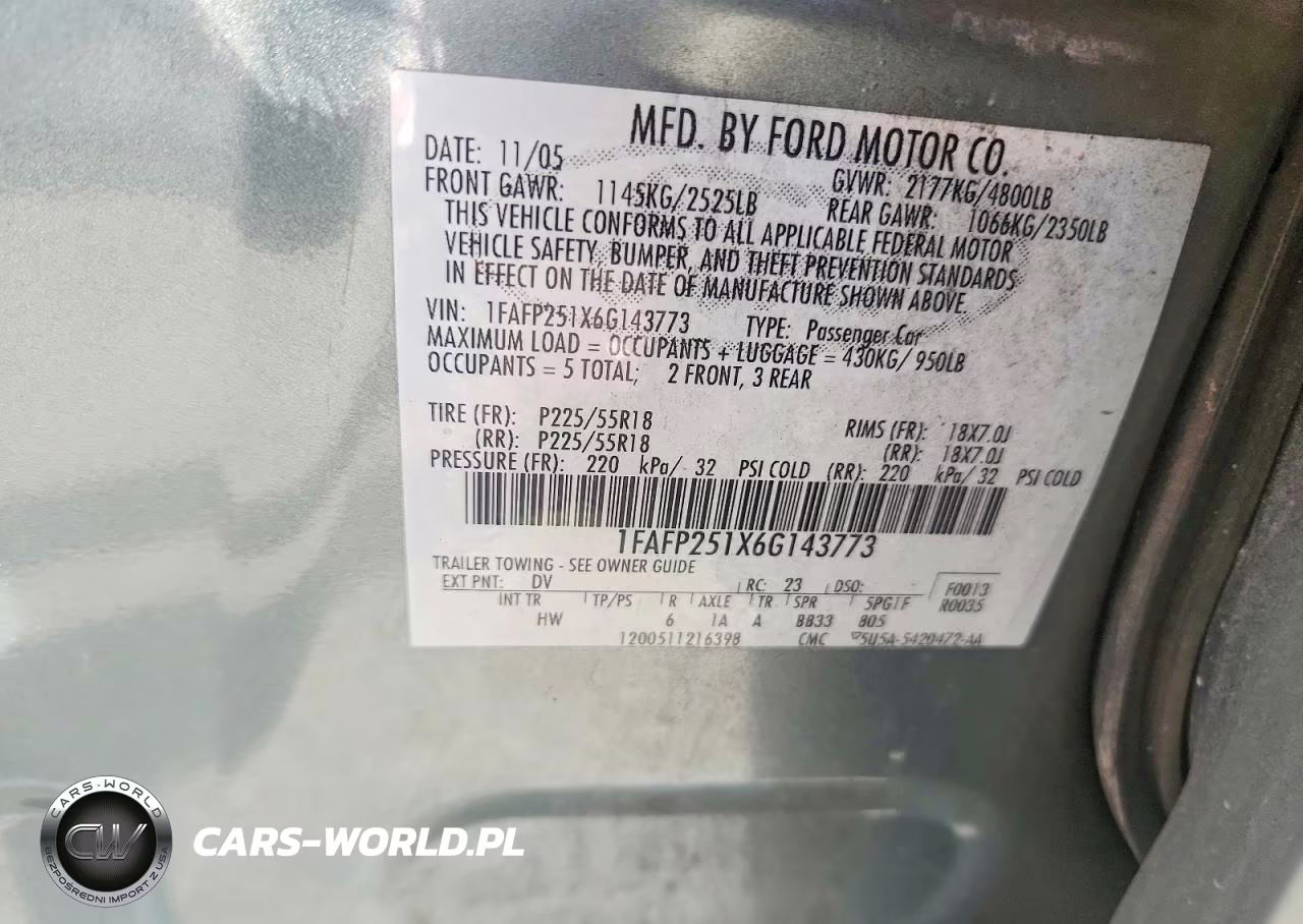 2006 Ford Five Hundred VIN:1FAFP251X6G143773 - 12