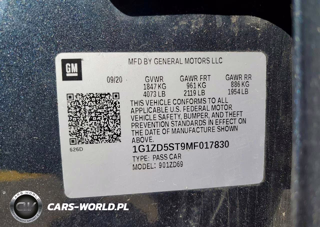 2021 Chevrolet Malibu Lt VIN:1G1ZD5ST9MF017830 - 12