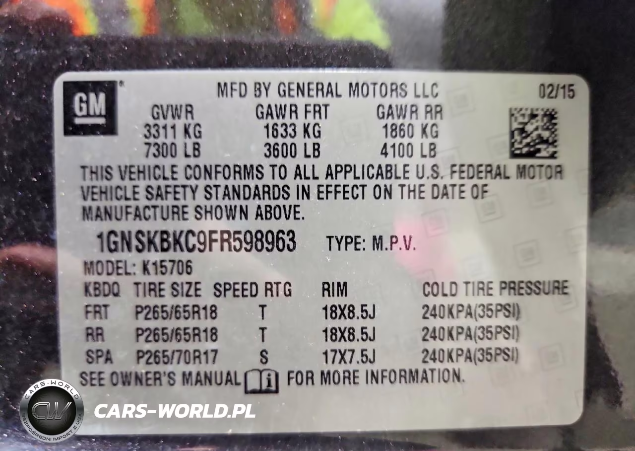 2015 Chevrolet Tahoe K1500 Lt VIN:1GNSKBKC9FR598963 - 13