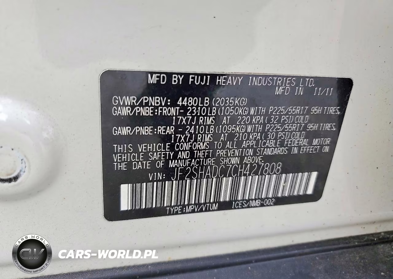 2012 Subaru Forester 2.5X Premium VIN:JF2SHADC7CH427808 - 12