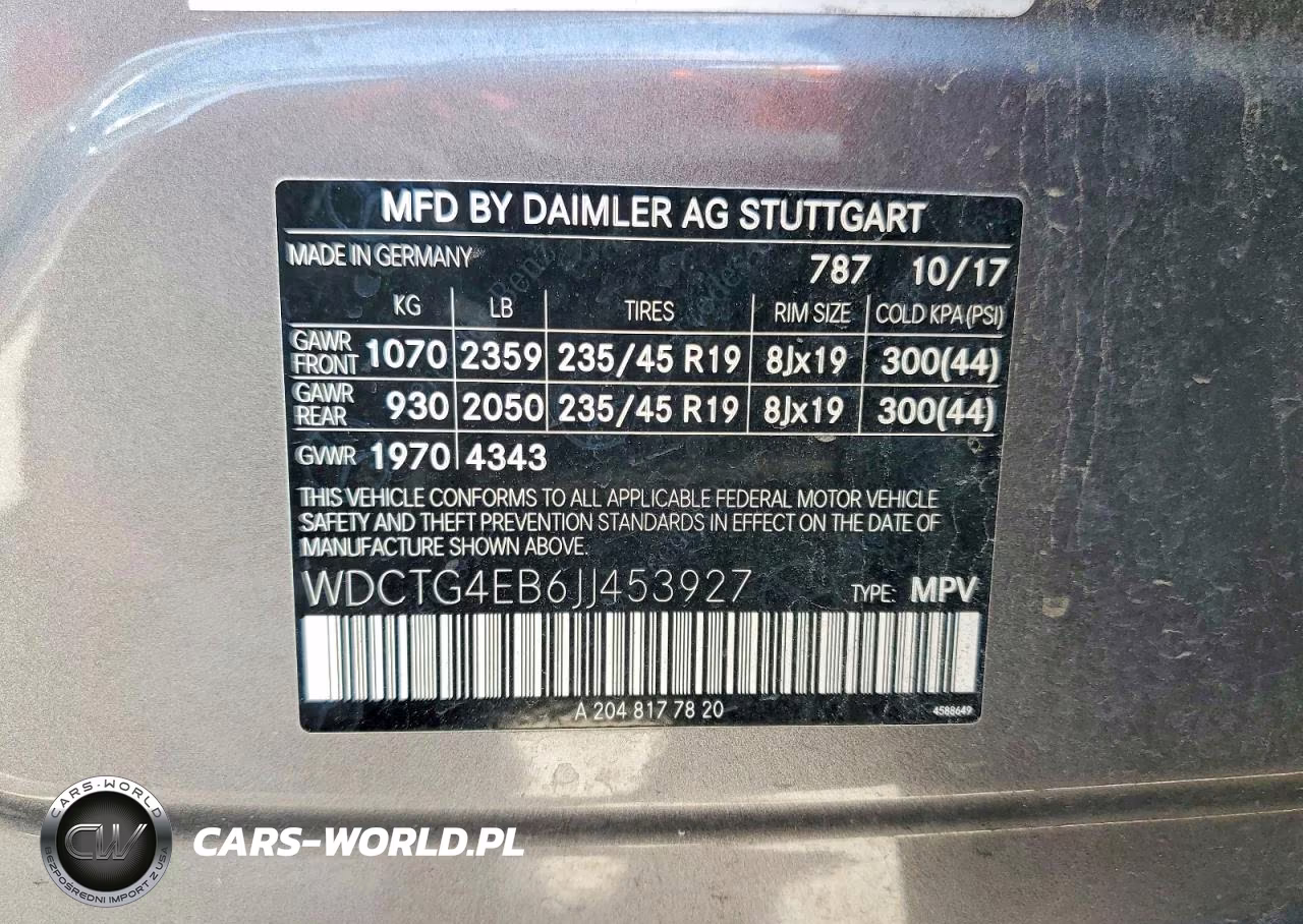 2018 Mercedes-Benz Gla 250 VIN:WDCTG4EB6JJ453927 - 14