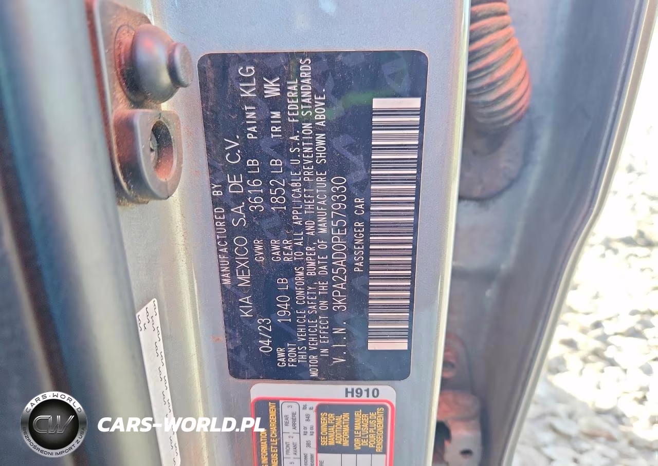 2023 Kia Rio S VIN:3KPA25AD0PE579330 - 12