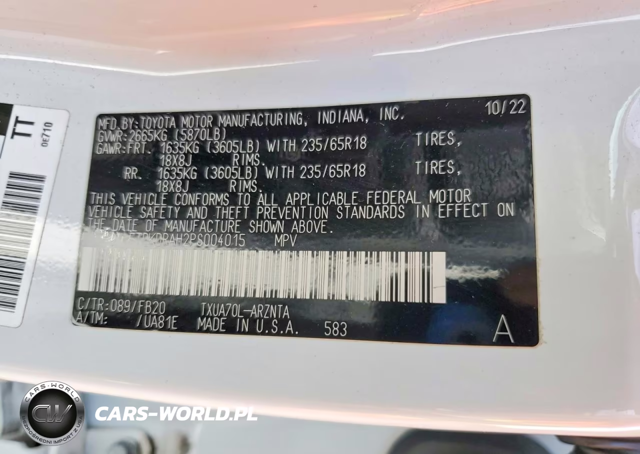 2023 Toyota Highlander Le VIN:5TDKDRAH2PS004015 - 14