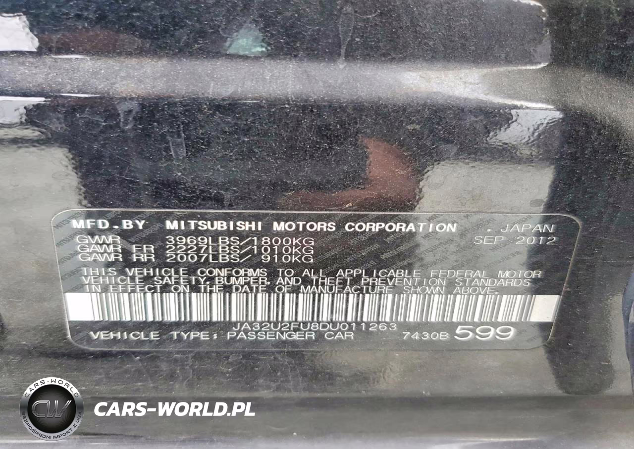 2013 Mitsubishi Lancer Es-Es Sport VIN:JA32U2FU8DU011263 - 12