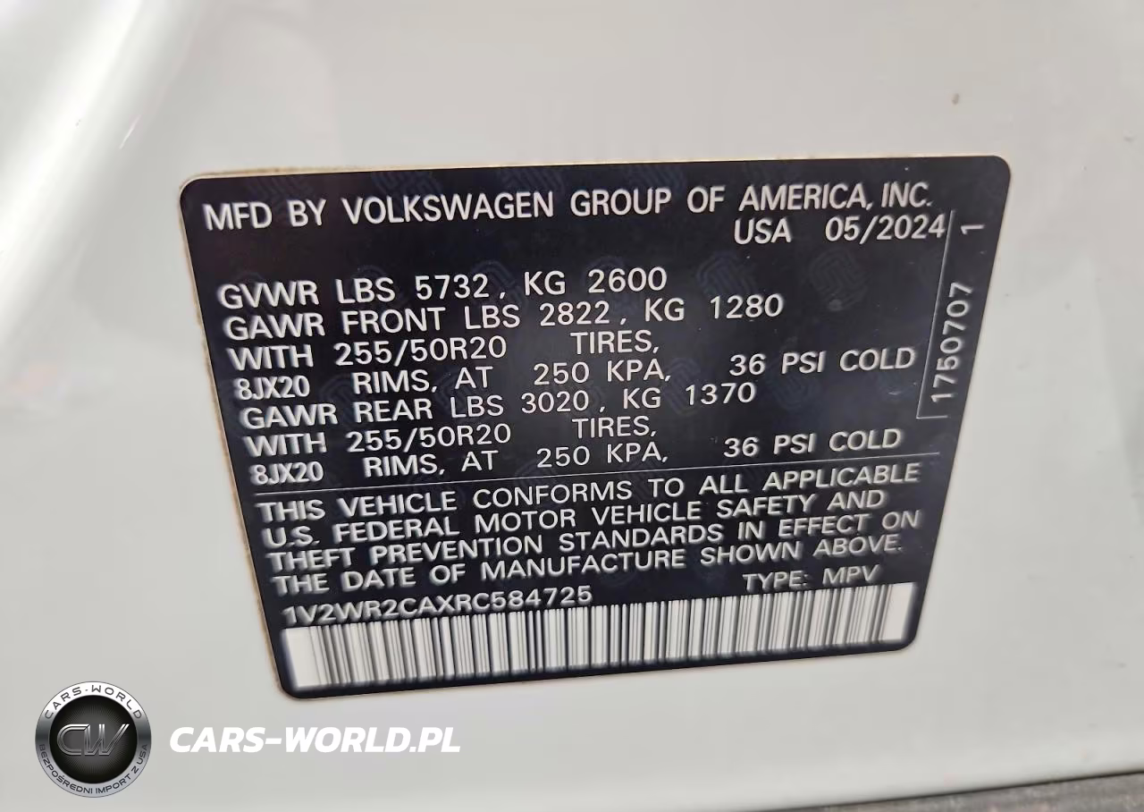 2024 Volkswagen Atlas Se VIN:1V2WR2CAXRC584725 - 13