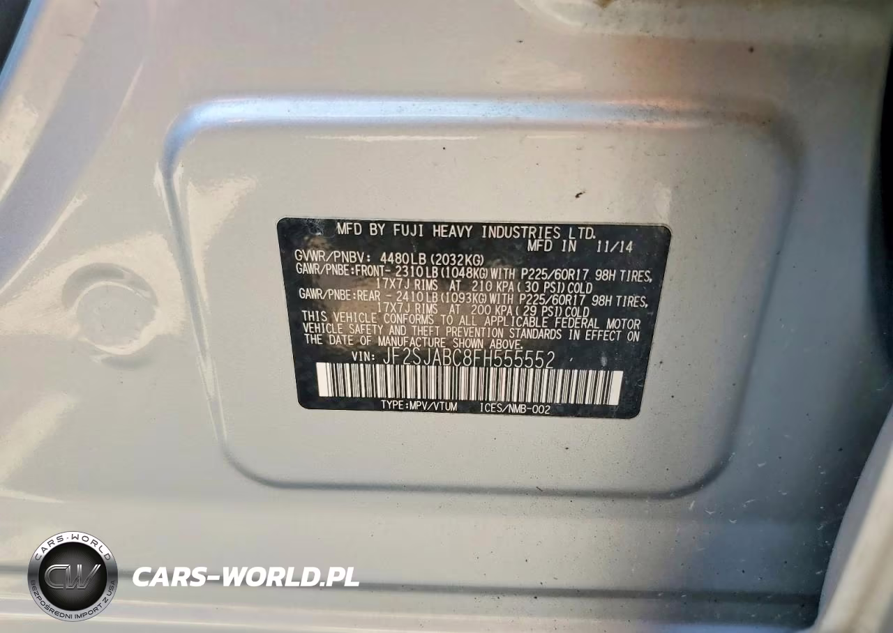 2015 Subaru Forester 2.5I VIN:JF2SJABC8FH555552 - 13