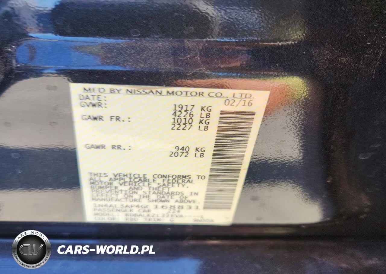 2016 Nissan Altima 2.5 Sv VIN:1N4AL3AP4GC168831 - 12