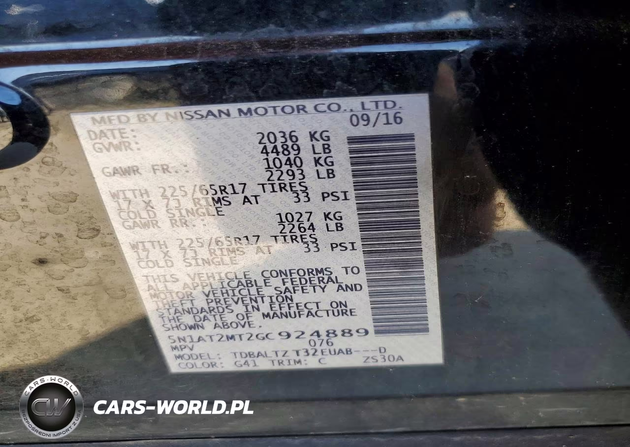 2016 Nissan Rogue Sv VIN:5N1AT2MT2GC924889 - 12