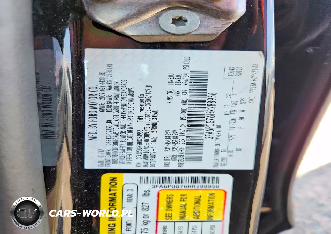 2017 Ford Fusion S VIN:3FA6P0G76HR288956 - 12