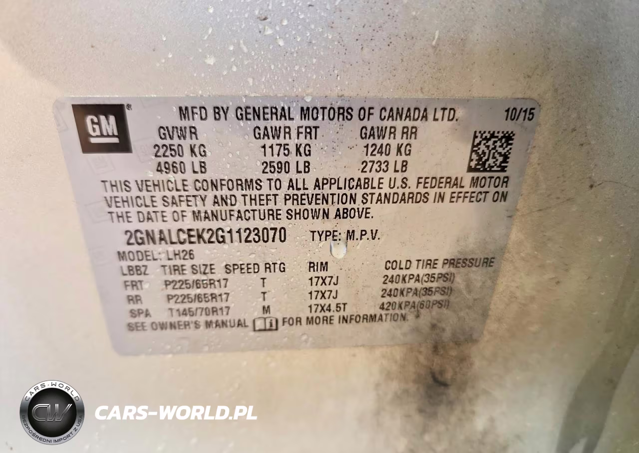 2016 Chevrolet Equinox Lt VIN:2GNALCEK2G1123070 - 14