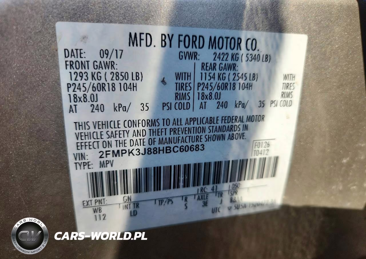 2017 Ford Edge Sel VIN:2FMPK3J88HBC60683 - 13