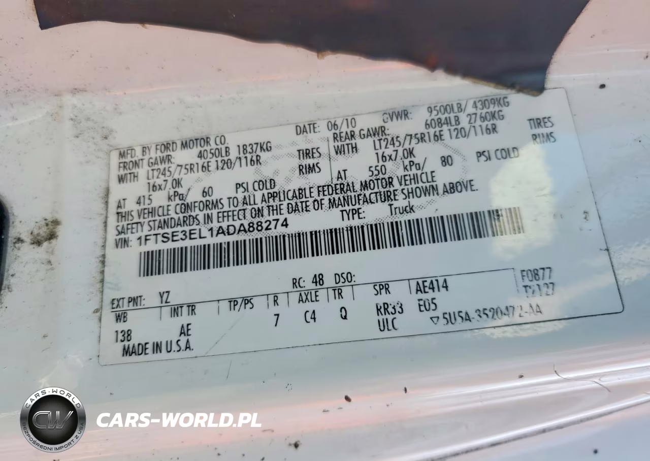 2010 Ford E350 Delivery Van VIN:1FTSE3EL1ADA88274 - 13
