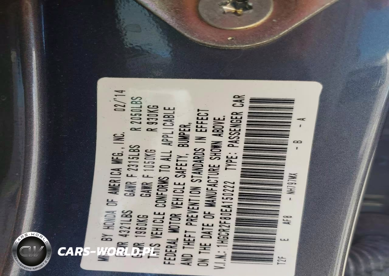 2014 Honda Accord Exl VIN:1HGCR2F80EA150222 - 13