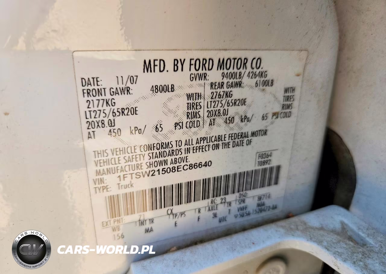 2008 Ford F250 Super Duty VIN:1FTSW21508EC86640 - 12