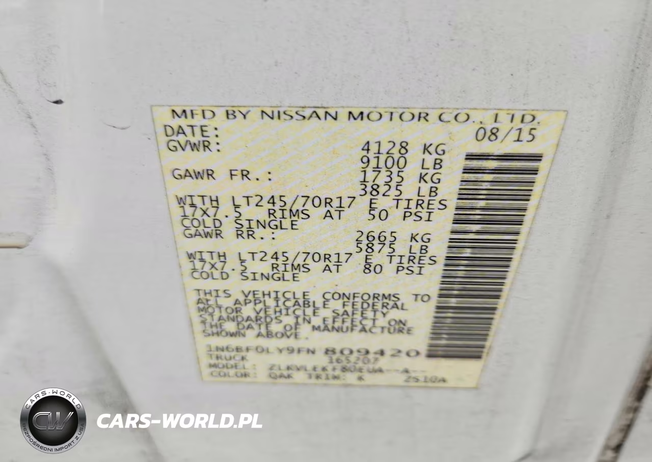 2015 Nissan Nv Delivery Van VIN:1N6BF0LY9FN809420 - 13