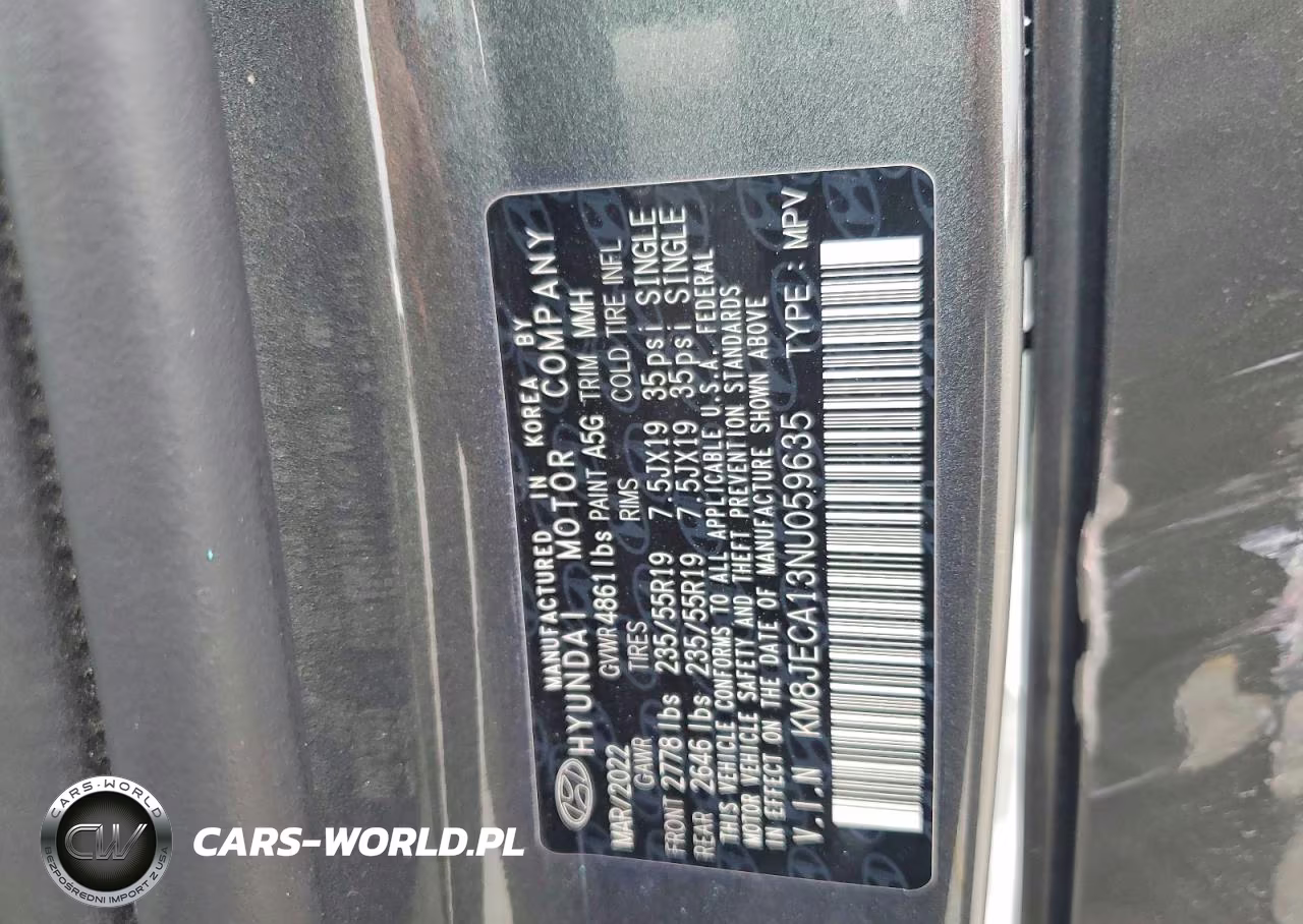 2022 Hyundai Tucson Limited VIN:KM8JECA13NU059635 - 14