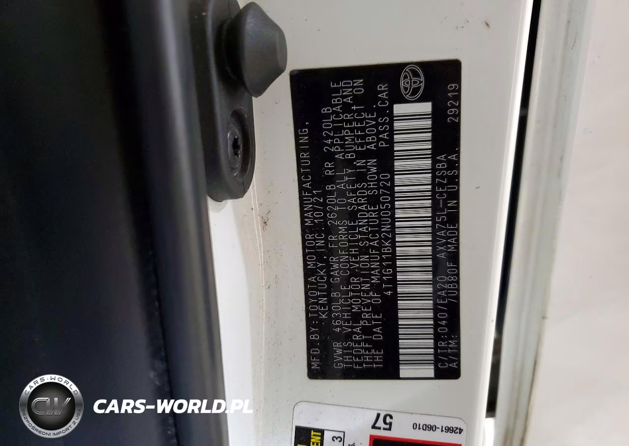 2022 Toyota Camry Se VIN:4T1G11BK2NU050720 - 12