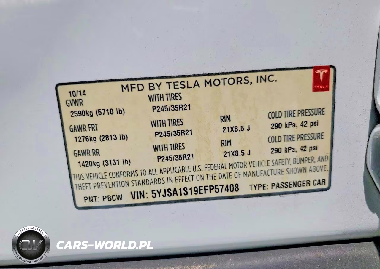 2014 Tesla Model S VIN:5YJSA1S19EFP57408 - 12